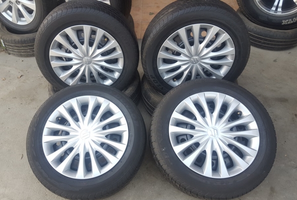 ล้อกะทะSUKUKI Swift 154รู100 พร้อมยาง 4 ล้อ