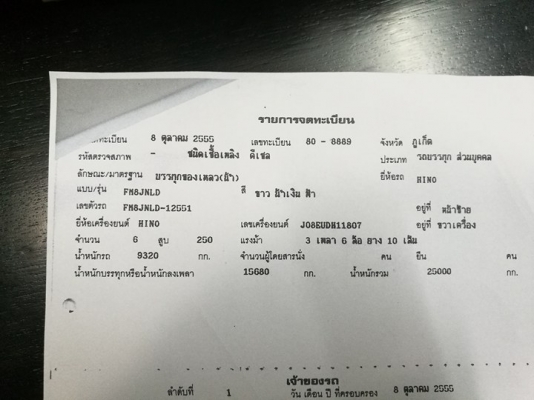 หาซื้อดาวร์รถบรรทุก  ยี่ห้อ hino รุ่น FM8J ปี55 250 แรงม้าที่ผ่อนไม่ไหว