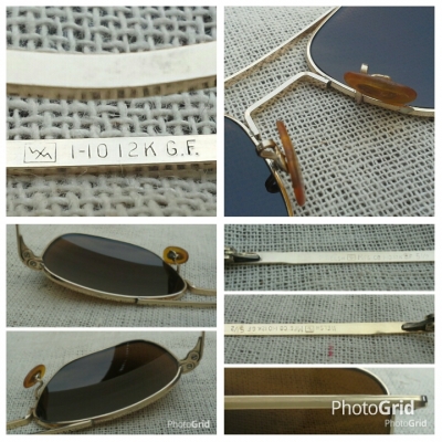 แว่นตาอเมริกันโกลด์ฟิลด์ 12 K  ยุค &#039;60s  &#039;ราชันย์แห่งเสืออากาศ&#039;  ตัวลึกที่สุด !  Vintage WELSH handmade in USA