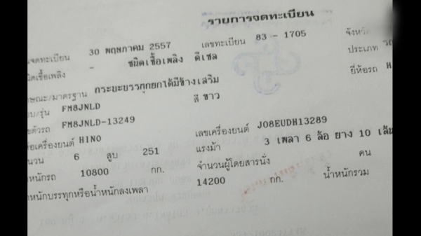ขายรถบรรทุก 10 ล้อดั้ม HINO 251 ปี 57