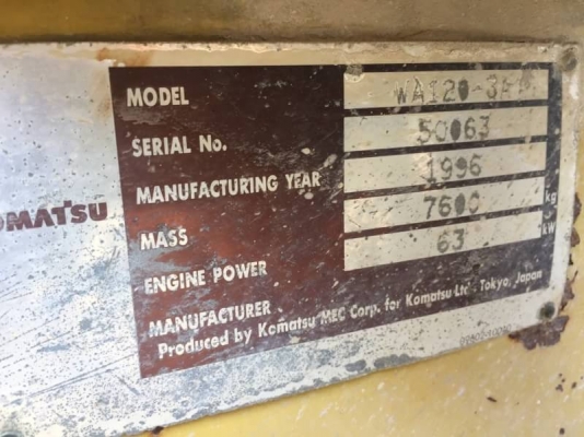 ขาย 650,000 รถตักล้อยางเอวอ่อน KOMATSU wa 120-3 เครื่องแรง เกียร์ดี เอวแน่น ยางสวย หัวเก๋ง รถพร้อมใช้ รถอยู่ ชลบุรี 090-772-3710 090-772-3708