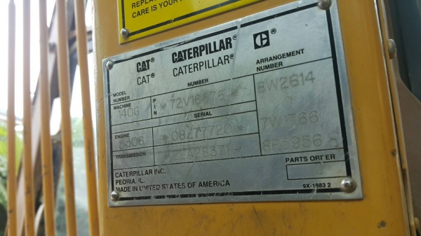 รถเกรด CAT 140G 72V ซีเรียล16676 เก่านอกยังไม่ใด้ใช้ในไทย เอกสารอินวอยซ์