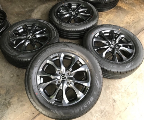 ล้อแม็กป้ายแดง Mazda 2 ขอบ 15 พร้อมยางป้ายแดง Dunlop 185-65-15 ปี 17
