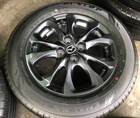 ล้อแม็กป้ายแดง Mazda 2 ขอบ 15 พร้อมยางป้ายแดง Dunlop 185-65-15 ปี 17