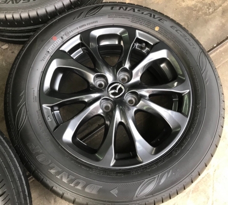 ล้อแม็กป้ายแดง Mazda 2 ขอบ 15 พร้อมยางป้ายแดง Dunlop 185-65-15 ปี 17