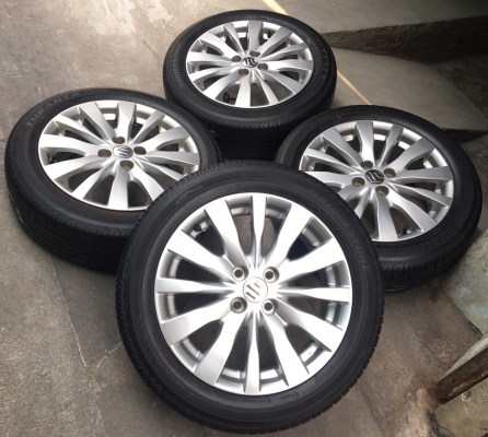 ล้อแม็ก Suzuki Swift ขอบ16 พร้อมยาง Bridgestone 185-55-16 ปลายปี 13