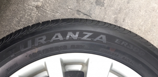 ล้อแม็ก Suzuki Swift ขอบ16 พร้อมยาง Bridgestone 185-55-16 ปลายปี 13