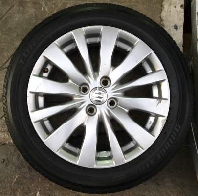 ล้อแม็กอะไหล่ Suzuki Swift ขอบ 16 พร้อมยาง Bridgestone 185-55-16 ปี 13