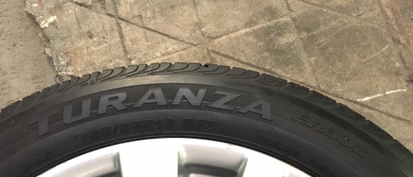 ล้อแม็กอะไหล่ Suzuki Swift ขอบ 16 พร้อมยาง Bridgestone 185-55-16 ปี 13