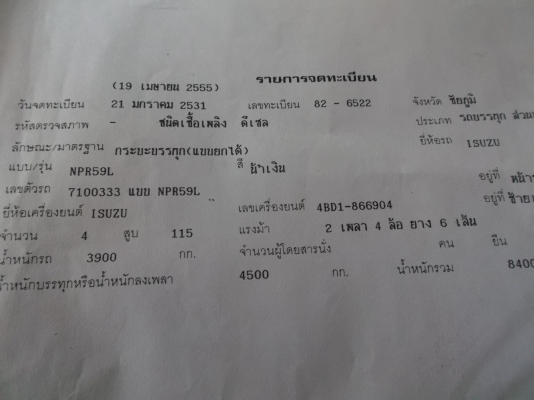 ขายด่วนรถ6ล้อดรั้ม115แรงม้ายาว3.6เมตร