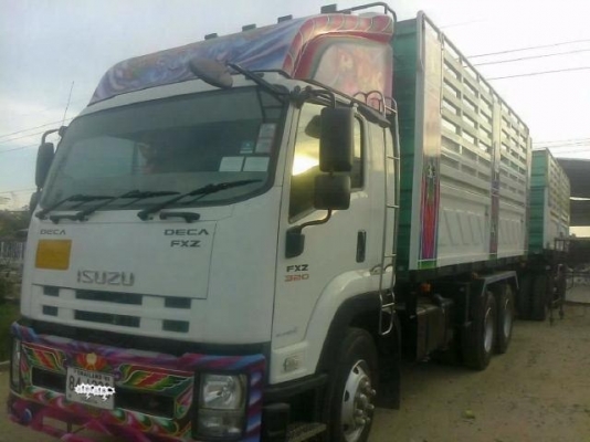 ISUZU DECA FVZ 300 HP EURO2 ปี 53 รถพ่วงแม่+ลูก กระบะดั๊มพ์เหล็กคอกสูงเกษตรของสามมิตรลอนเฉียงทั้งแม่ทั้งลูก ลูก 3 คานดั๊มพ์ความยาว 6.50 เมตร รถสวยจัดทั้งแม่ทั้งลูก เครื่องดี ภายในครบครัน เครื่องเสียง พ.เพาเวอร์ ก.ไฟฟ้า เบรคทริ๊ปฟี้ ช่วงล่างแน่น ยางสภาพด
