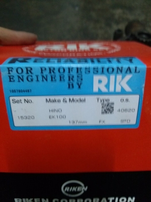 แหวนลูกสูบ EK100 ....ยี่ห้อ RIK 2,500 บาท