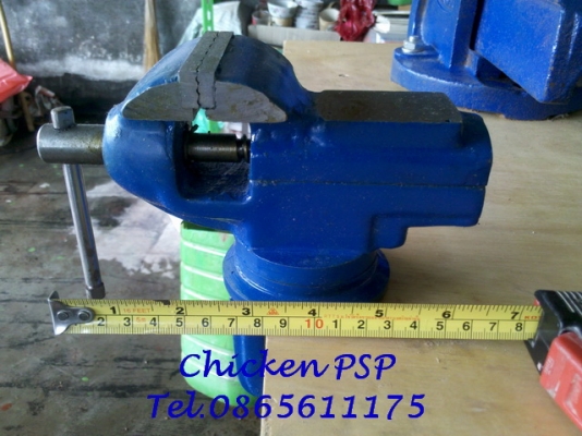 ปากกาจับขอบโต๊ะพร้อมฐานหมุน มีทั่งในตัว ขนาดปาก 60 mm. ปากเปิดเข้า - ออก เร็ว