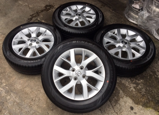 ล้อแม็กป้ายแดง Nissan Note ขอบ 15 พร้อมยางป้ายแดง Dunlop 185-65-15 ปี 17