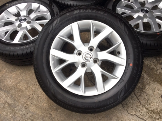 ล้อแม็กป้ายแดง Nissan Note ขอบ 15 พร้อมยางป้ายแดง Dunlop 185-65-15 ปี 17