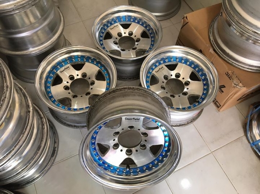 ขายล้อ WORK DEERFIELD 3 ชิ้นแท้ 15x8 ออฟ0 6รูกรบะ ประมูลญี่ปุ่น