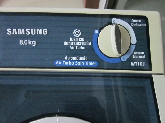 เครื่องซักผ้า 2 ถัง Samsung 8 กิโล รุ่น WT10J7 สภาพใหม่ ผลิต 02-59 มีสายน้ำเข้าน้ำออก เครื่องซักผ้า 2 ถัง Samsung 8 กิโล รุ่น WT10J7 สภาพใหม่ ผลิต 02-59 มีสายน้ำเข้าน้ำออก