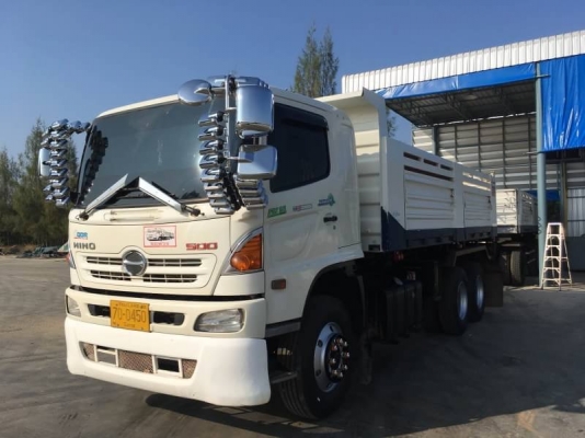 Hino 344 แรง ปี 58 แม่ลูกกระบะดั้มพ์สามมิตร ลูก 3 เพลาแท้ เดิมบางทุกจุด สภาพสวยพร้อมใช้งาน ทะเบียนพร้อม