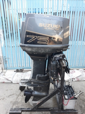 Suzuki 75แรง 2จังหวะ หาง21นิ้ว ทริมไฟฟ้า