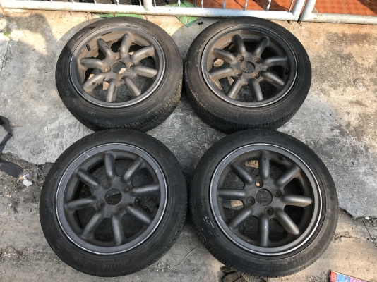 ล้อเเท้ วาตานาเบ้ ขอบ14กว้าง5.5นิ้ว4รู100เก่านอกสีเดิมๆติดยางปี12