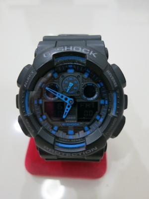 ลดพิเศษ-นาฬิกา CASIO G-shock รุ่น GA-100-1A2 ของแท้ สีดำน้ำเงิน มือสอง สภาพใหม่ ส่งฟรี