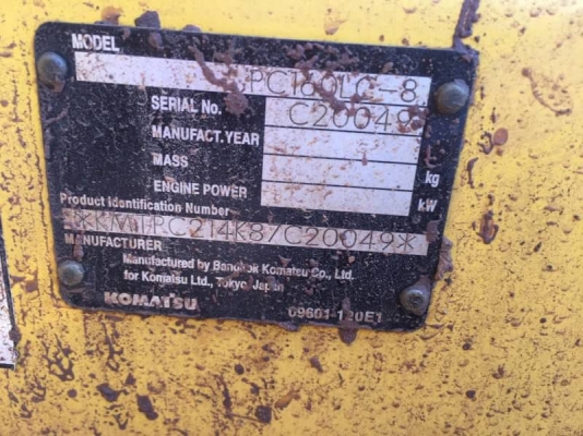 ขาย 1,299,000 บาท KOMATSU PC160-8 ทำงาน 10,xxx ชม. เครื่องดี ปั้มแรง โซ่หนา เอวแน่น ไฟฟ้า ครบ เอกสารเล่มทะเบียน  รถอยู่ จ.ขอนแก่น โทร 0610710295