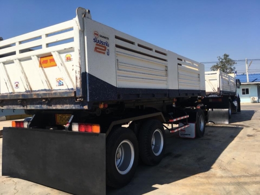 Hino 344 แรง ปี 58 แม่ลูกกระบะดั้มพ์สามมิตร ลูก 3 เพลาแท้ เดิมบางทุกจุด สภาพสวยพร้อมใช้งาน ทะเบียนพร้อม