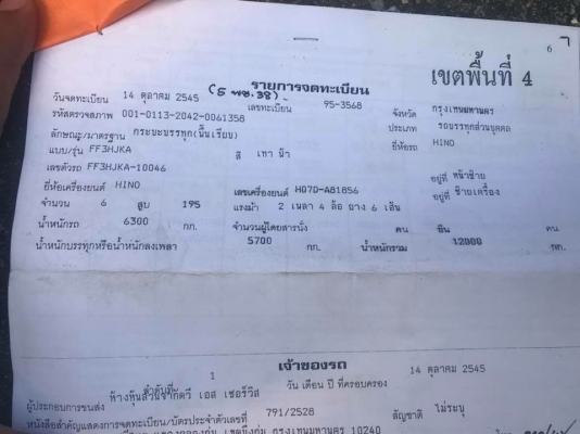 570,000"ขาย 6 ล้อ Hino สิงห์ไฮเทคปี 38 เครื่อง 195 แรงกระบะพื้นเรียบมีวินท้ายช่วงยาว 5 เมตร 50