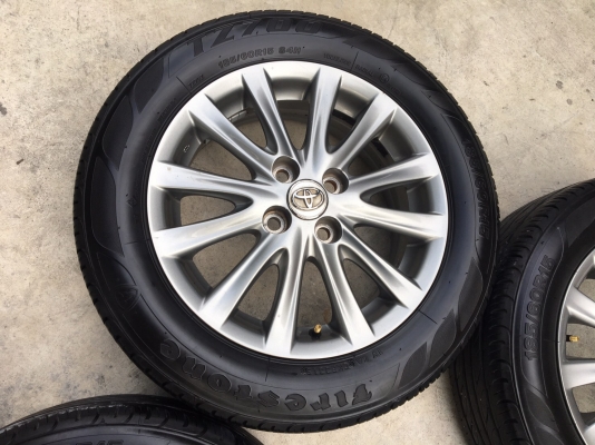 ล้อแม็ก Toyota Vios รุ่น12ก้าน สีรมดำ ขอบ 15 พร้อมยาง 185-60-15 ปลายปี 15