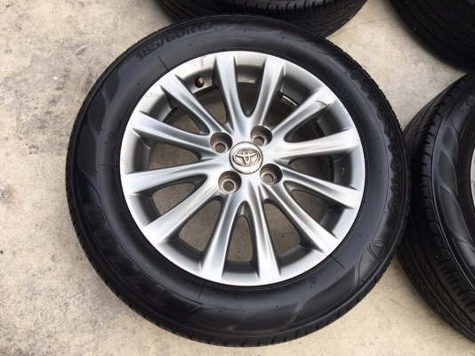 ล้อแม็ก Toyota Vios รุ่น12ก้าน สีรมดำ ขอบ 15 พร้อมยาง 185-60-15 ปลายปี 15