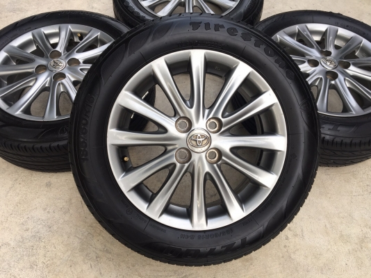 ล้อแม็ก Toyota Vios รุ่น12ก้าน สีรมดำ ขอบ 15 พร้อมยาง 185-60-15 ปลายปี 15