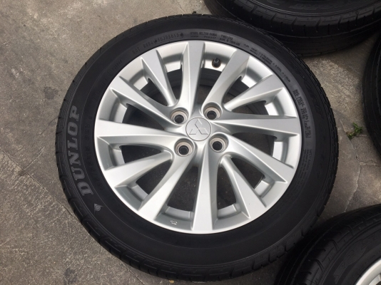 ล้อแม็ก Mitsu Attrage ขอบ 15 พร้อมยาง Dunlop 185-55-15 ปลายปี 13