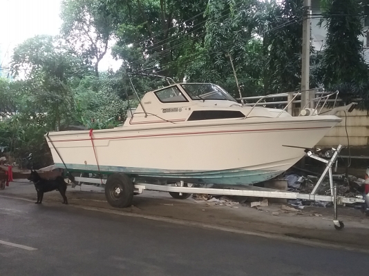 ขายเรือ yamaha f22 เครื่องยามาฮ่า140hp +เทลเลอมีห้องน้ำ