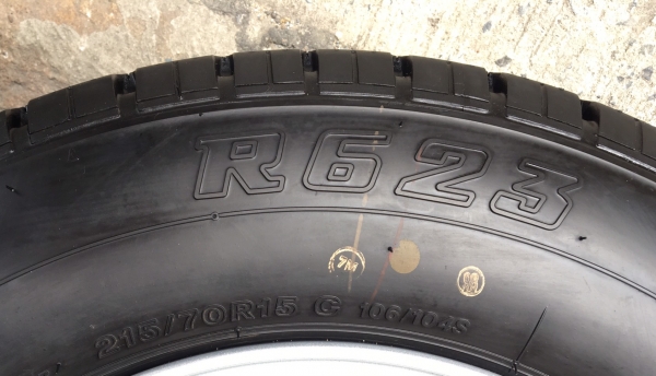 ล้อแม็กป้ายแดง Mitsu Triton ขอบ 15 พร้อมยางป้ายแดง 215-70-15 Bridgestone ปลายปี 17