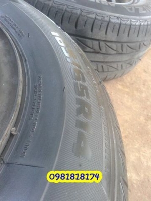 กะทะล้อ4รู100พร้อมยางบริสโตนขอบ14สวยๆ ปี12