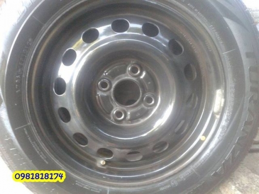 กะทะล้อ4รู100พร้อมยางบริสโตนขอบ14สวยๆ ปี12