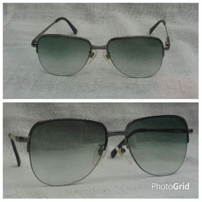 แว่นตาสูงศักดิ์ในราชสำนักอังกฤษ  'ไททาเนียมบริสุทธิ์ - สองกษัตริย์'  หายาก !  Vintage AQUASCUTUM handmade in England