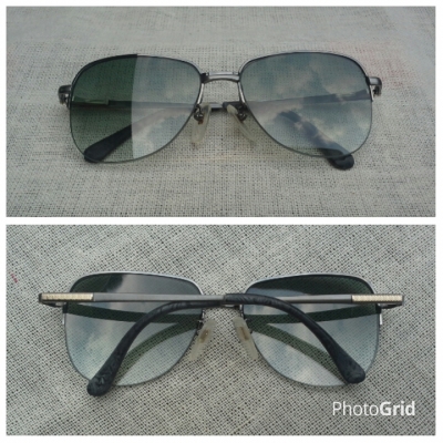 แว่นตาสูงศักดิ์ในราชสำนักอังกฤษ  'ไททาเนียมบริสุทธิ์ - สองกษัตริย์'  หายาก !  Vintage AQUASCUTUM handmade in England