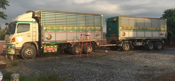 พ่วง 22 ล้อ ฮีโน่ 344 เบรคแห้ง ปี 54 กระบะมิเนียม - อู่ ซู่นชัยชุดใหญ่ กระบะสวย ยางดีทั้ง 22 เส้น รถโรงสี