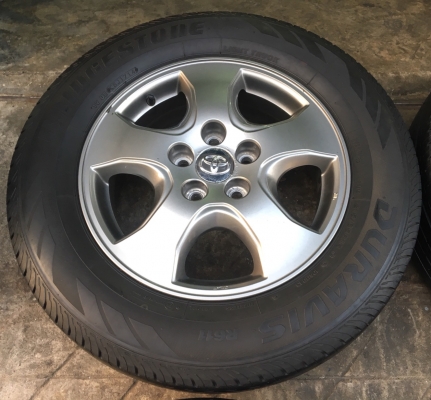 ล้อแม็ก Toyota Vigo Champ สีเทาดำ ขอบ 16 พร้อมยาง 215-65-16 ปี 14