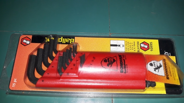 ขายหกเหลี่ยมหัวบอลชุด15ชิ้น BONDHUS MADE IN USA.