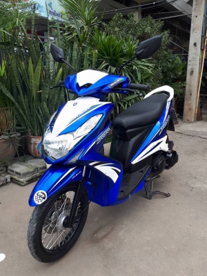รุ่นหัวฉีด Mio 125 i รุ่น RR สีน้ำเงินขาว ปี 2556 หล่อสปอร์ตมาก ประหยัดน้ำมัน