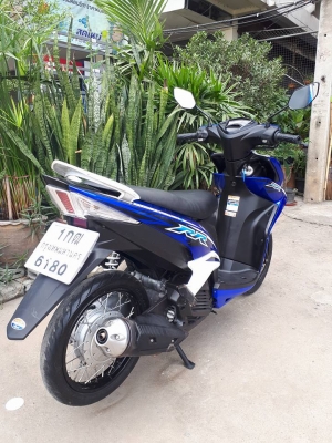 รุ่นหัวฉีด Mio 125 i รุ่น RR สีน้ำเงินขาว ปี 2556 หล่อสปอร์ตมาก ประหยัดน้ำมัน