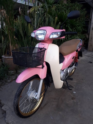 รุ่นใหม่ล่าสุด Dream SUPER Cup (สตาร์ทมือ ) สีชมพูขาว ปี 2559 รถสวยวิ๊ง