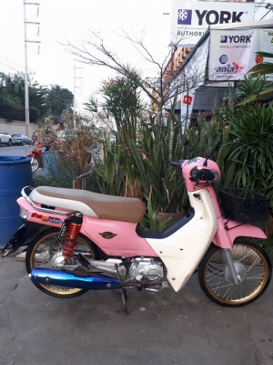 รุ่นใหม่ล่าสุด Dream SUPER Cup (สตาร์ทมือ ) สีชมพูขาว ปี 2559 รถสวยวิ๊ง