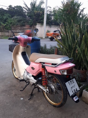 รุ่นใหม่ล่าสุด Dream SUPER Cup (สตาร์ทมือ ) สีชมพูขาว ปี 2559 รถสวยวิ๊ง