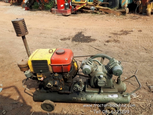 ขาย เครื่องปั๊มลม ปั๊มลม เครื่องยนต์ดีเซล 1 สูบ YANMAR ถังคู่ 6 แรง เก่าญี่ปุ่น