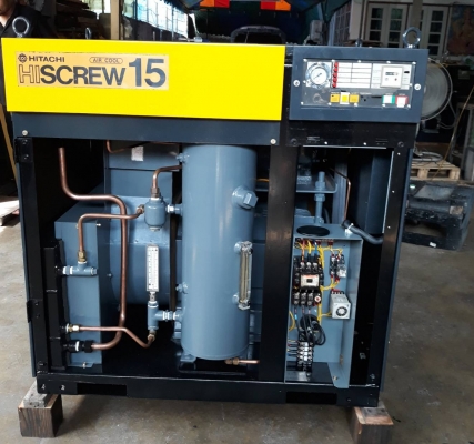 ปั๊มลมฮิตาชิ 20 เเรงม้า ขายและรับประกัน 1 ปี เครื่องพร้อมใช้งาน