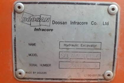 ขาย 995,000 บาท Doosan 220 LC-6 ทำงาน 11,xxx ชม เครื่องดี ปั้มแรง โช่หนา เอวใหม่ ไฟฟ้าสมบูรณ์/ ช่วงล่างเต็ม/ เอกสารเล่มพร้อมโอน  รถอยู่ กทม โทร0610710295