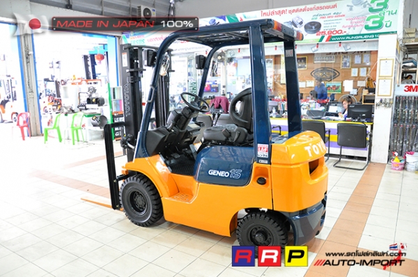 ขายรถโฟล์คลิฟท์มือสอง TOYOTA รุ่น 7FD15-15193 นำเข้าจากประเทศญี่ปุ่น 100\% ไม่เคยใช้งานในไทย